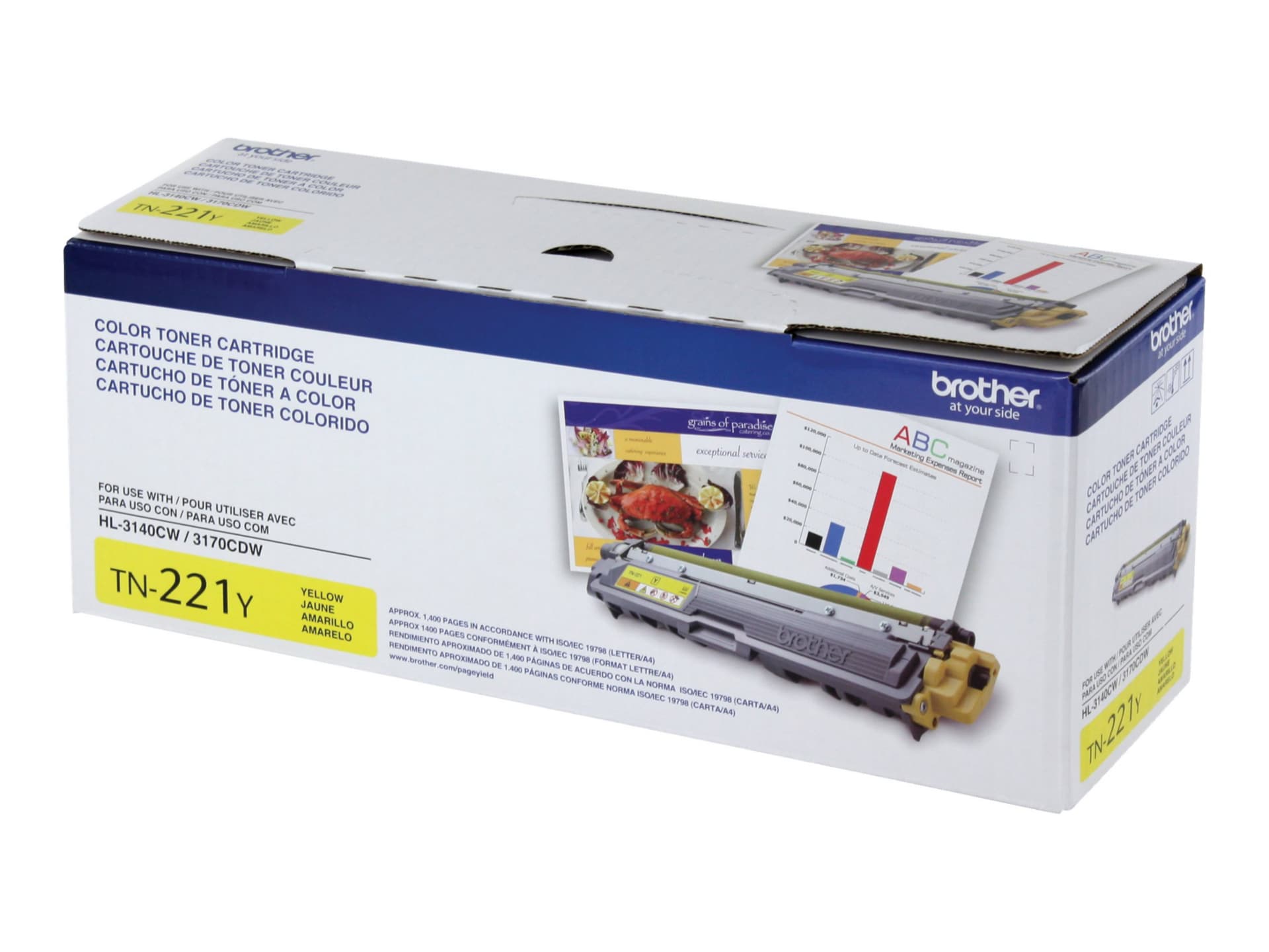 Brother TN-221Y - yellow - original - toner cartridge
