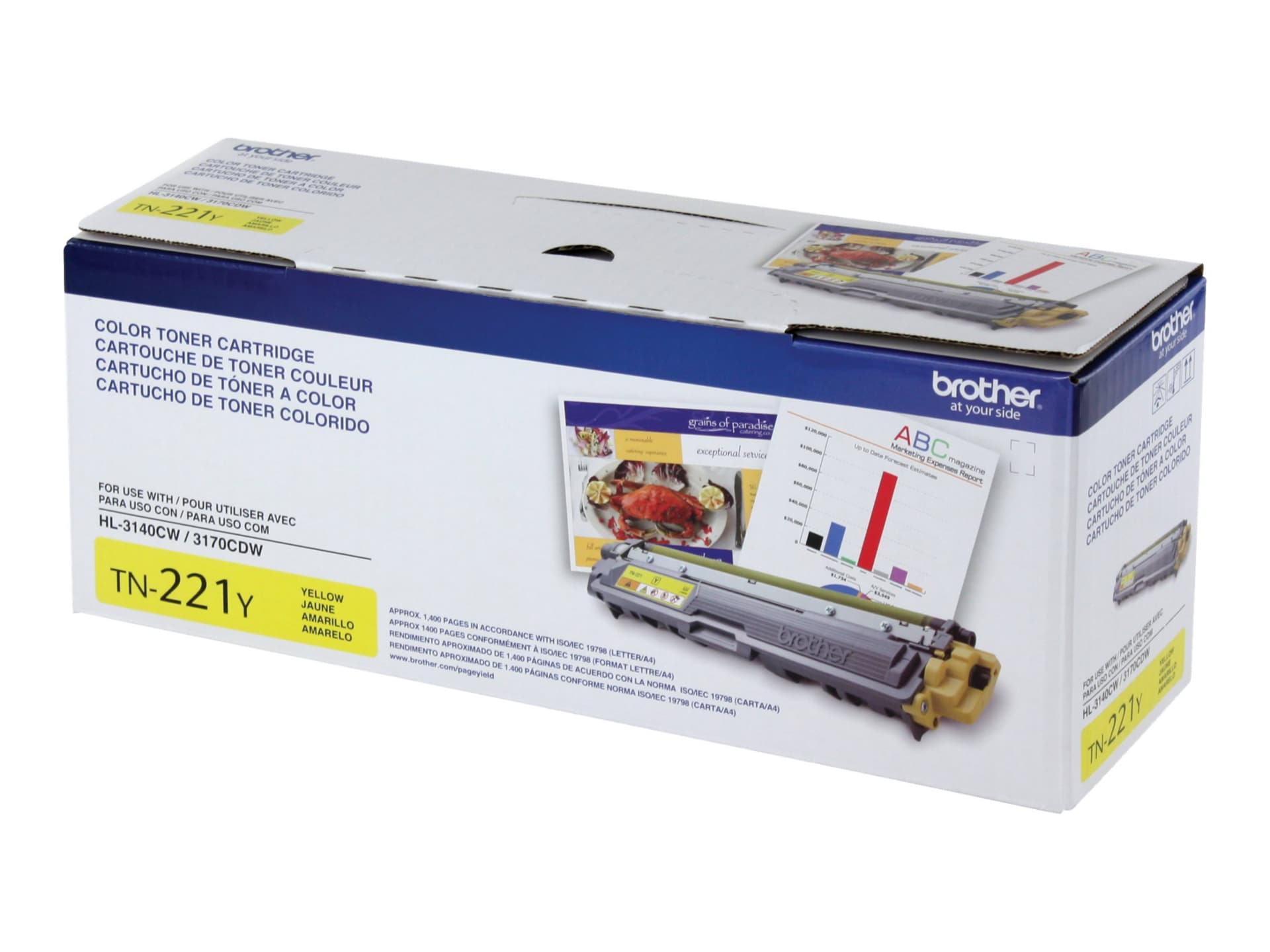 Brother TN-221Y - yellow - original - toner cartridge