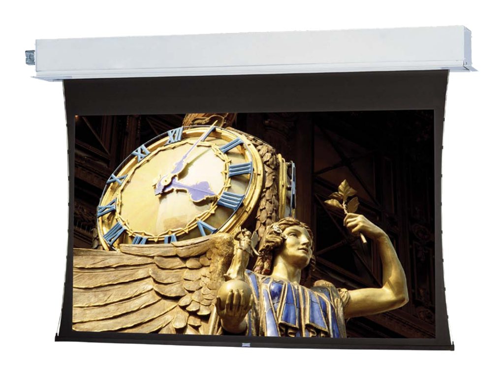 Da-Lite Tensioned Advantage Projection Screen - Plenum-Rated Case and Trim - Standard Black Drop - Da-Mat - Slot - 119in