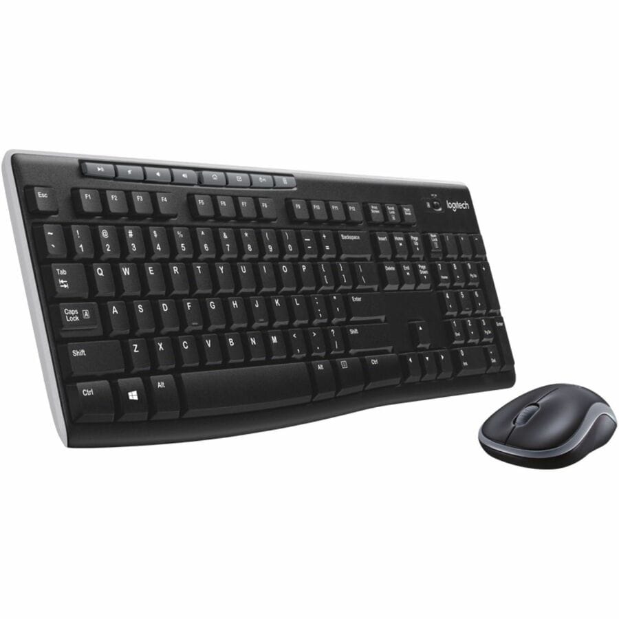 Logitech MK270 Wireless Keyboard and Mouse Combo for Windows, 2.4 GHz Wireless, Compact Mouse, 8 Multimedia and Shortcut