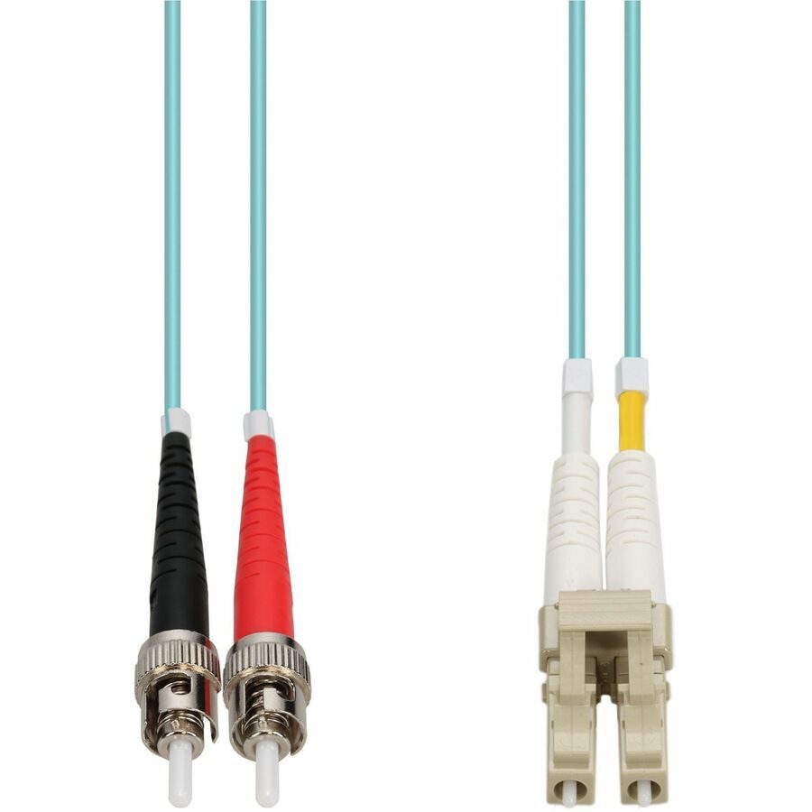 Proline 10m ST to LC Aqua OM4 Duplex OFNR (Riser-Rated) Fiber Patch Cable