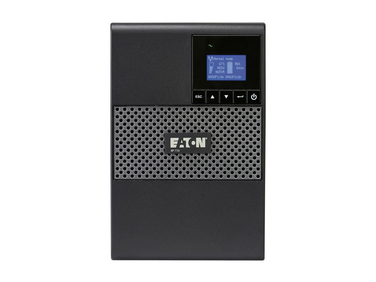 Thumbnail 2 of 4 for Eaton 5P 750VA 600W 120V Line-Interactive UPS 5-15P 8x 5-15R Outlets True Sine Wave Cybersecure Network Card Opt. Tower