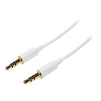 StarTech.com White Slim 3.5mm Stereo Audio Cable - Male to Male