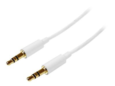 StarTech.com White Slim 3.5mm Stereo Audio Cable - Male to Male
