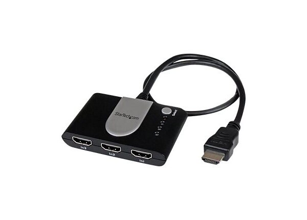 StarTech.com 3 Port HDMI Auto Switch w/ IR Remote Control - video/audio switch - 3 ports