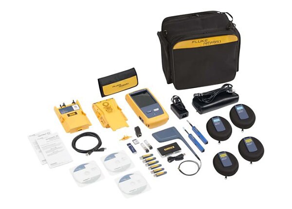 Fluke Networks OneTouch AT Network Assistant with Copper/Fiber LAN, Wi-Fi, inline and capture options, plus an OptiFiber