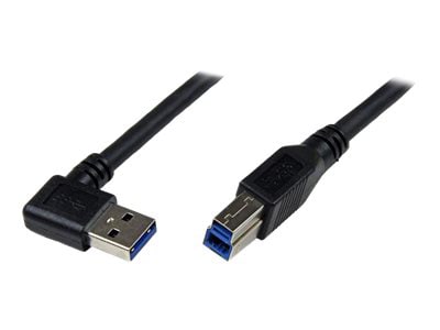 StarTech.com 1m Black SuperSpeed USB 3.0 Cable - Right Angle A to B - M/M