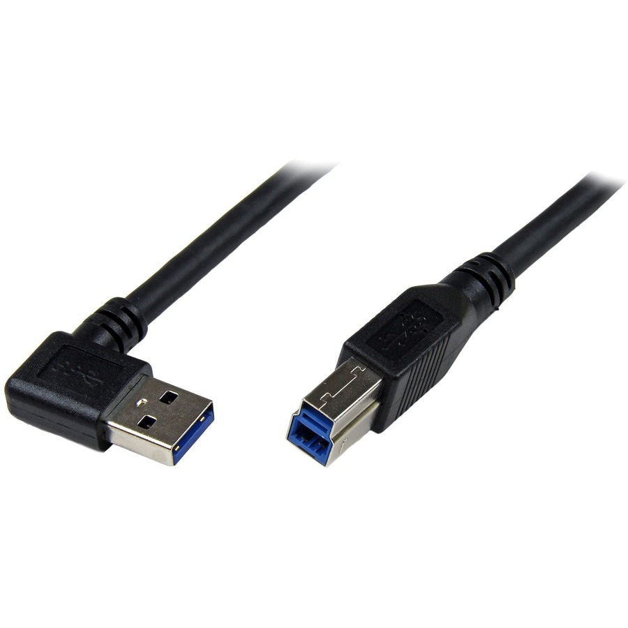 StarTech.com 1m Black SuperSpeed USB 3.0 Cable - Right Angle A to B - M/M