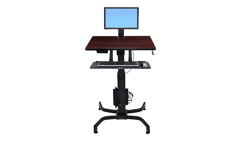 Ergotron WorkFit-PD - sit/standing desk - rectangular - walnut