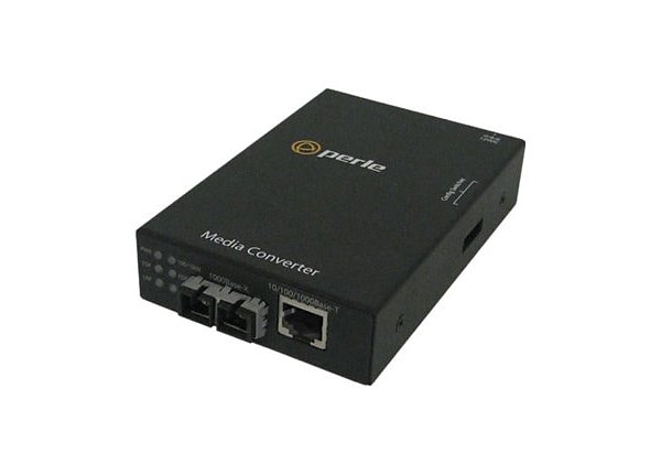 Perle S-1110-S2SC10-XT - fiber media converter - 10Mb LAN, 100Mb LAN, GigE