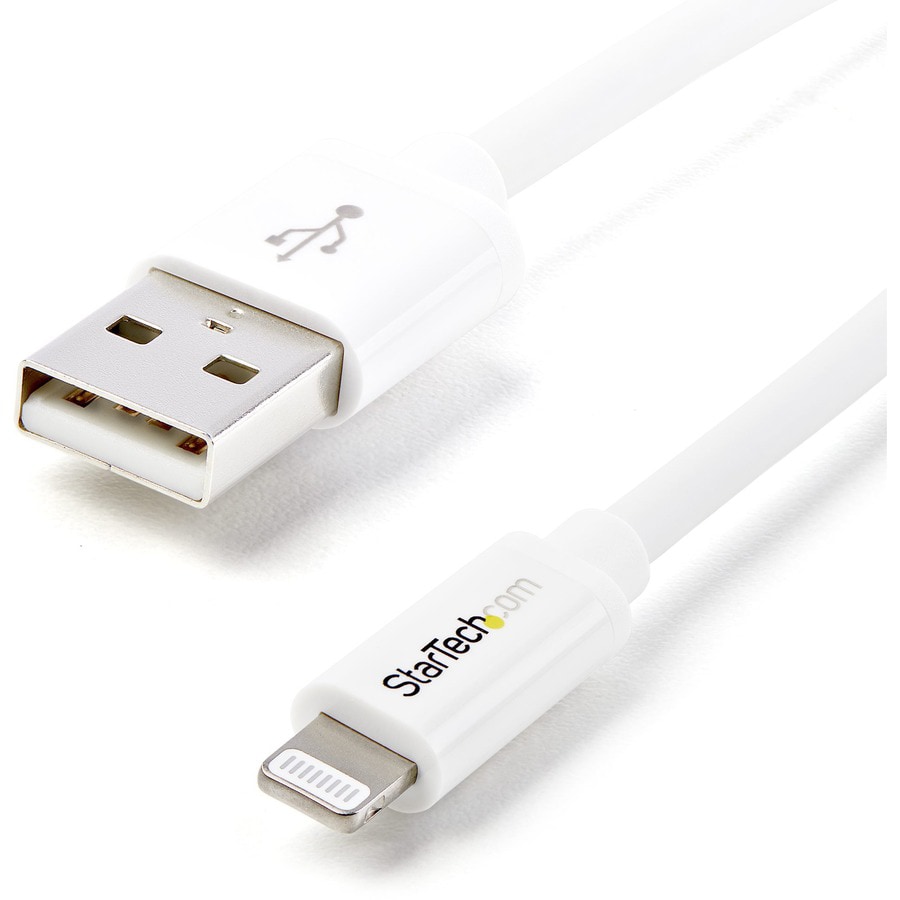 StarTech.com 6 ' 2m USB Lightning Cable for iPhone iPod iPad - White USBLT2MW - USB Cables -