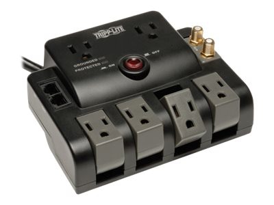 Eaton Tripp Lite Series Surge Protector 120V 6 Outlet Rotating RJ11 Coax 6' Cord - surge protector