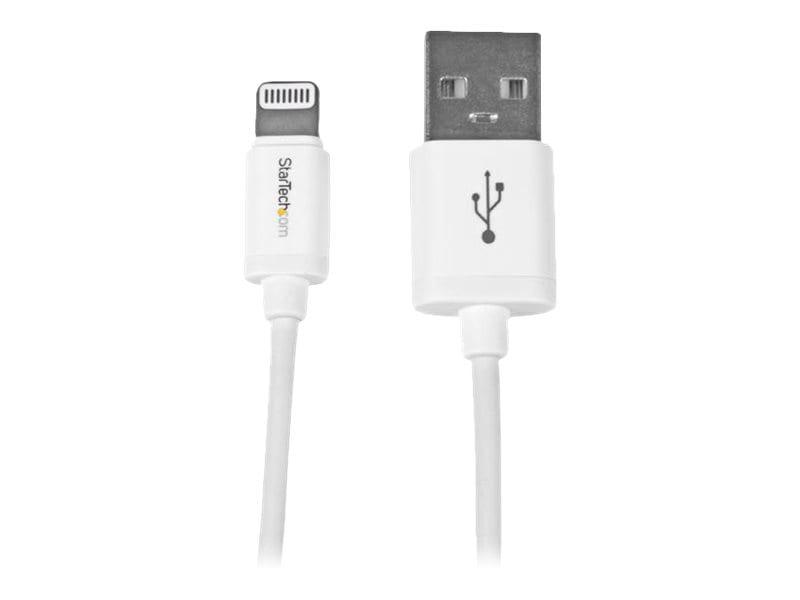 StarTech.com 1m (3ft) White AppleÂ® 8-pin Lightning Connector to USB Cable  for iPhone / iPod / iPad - USBLT1MW - USB Cables 
