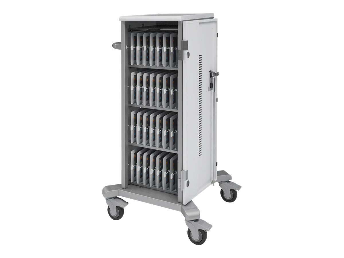 Anthro Tablet Charging Cart, Big Case cart - for 32 tablets - silver satin,