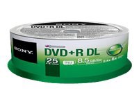SONY DVD+R DOUBLE LAYER SPINDLE 25PK