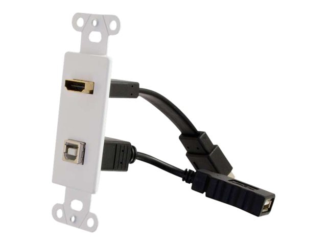 C2G HDMI and USB Pass Through Wall Plate - White