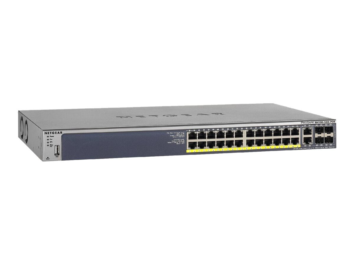 NETGEAR 26-Port Fully Managed Switch M4100-26G PoE+/192W, 4xSFP (GSM7226LP)