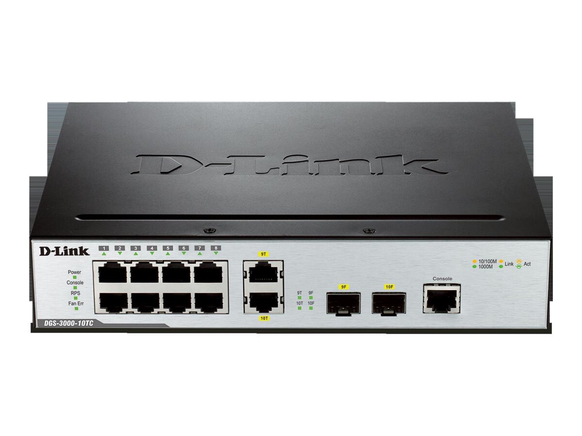 D-Link DGS 3000-10TC - switch - 10 ports - managed - rack-mountable