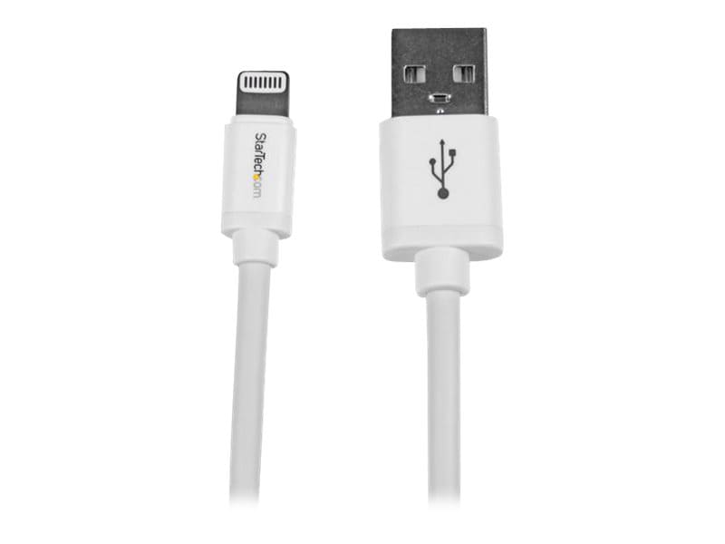 StarTech.com White Apple 8-pin Lightning to USB Cable for iPhone iPod iPad  - USBLT1MW - USB Cables 