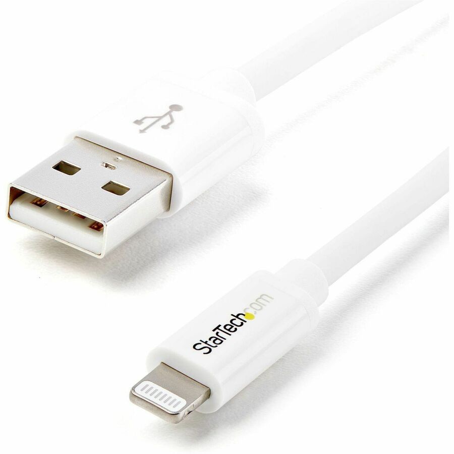 Thumbnail 2 of 5 for StarTech.com 1m (3ft) White Apple 8-pin Lightning Connector to USB Cable for iPhone / iPod / iPad - Charge and Sync