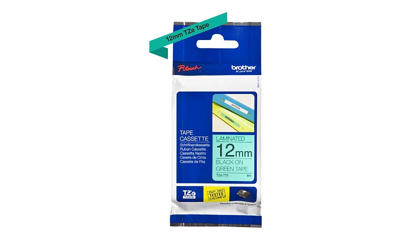 Brother TZe-731 - laminated tape - 1 cassette(s) - Roll (1.2 cm x 8 m)
