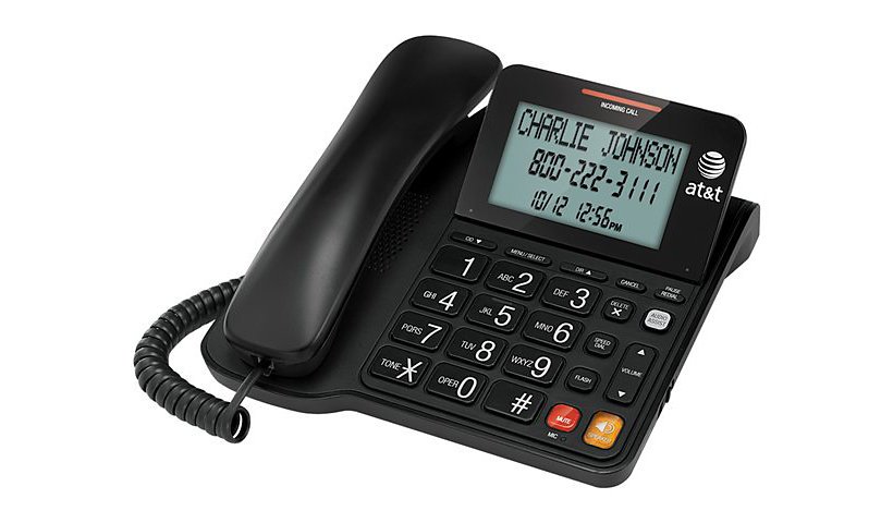 AT&T CL2940 - corded phone with Caller ID/Call Waiting - tilt display - black