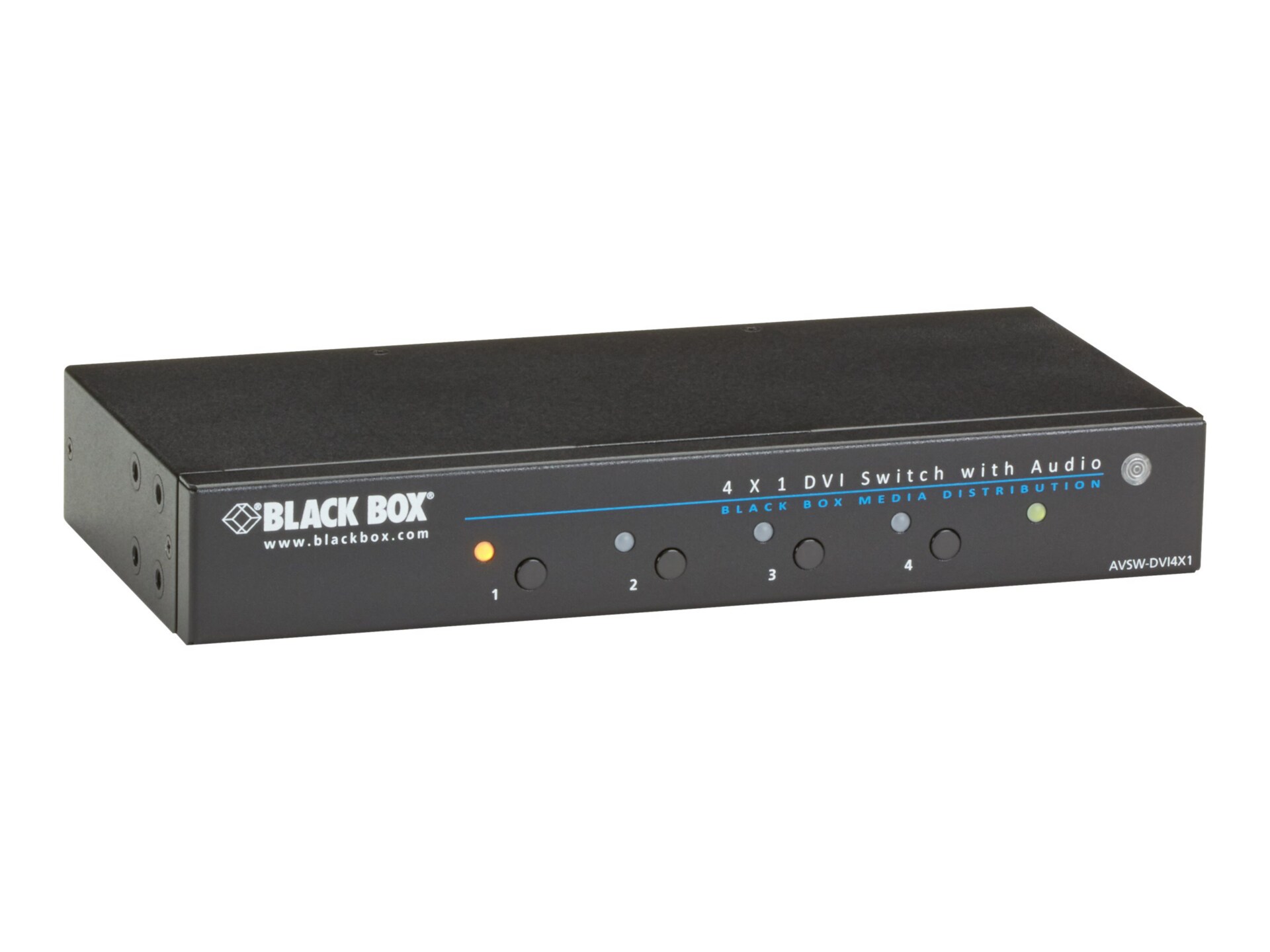 Black Box 4 x 1 DVI Switch with Audio - monitor/audio switch - 4 ports - TAA Compliant