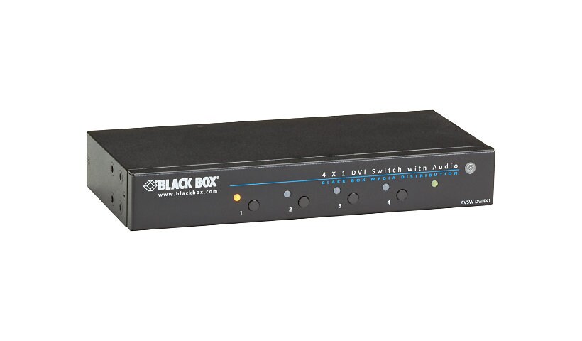 Black Box 4 x 1 DVI Switch with Audio - monitor/audio switch - 4 ports - TAA Compliant