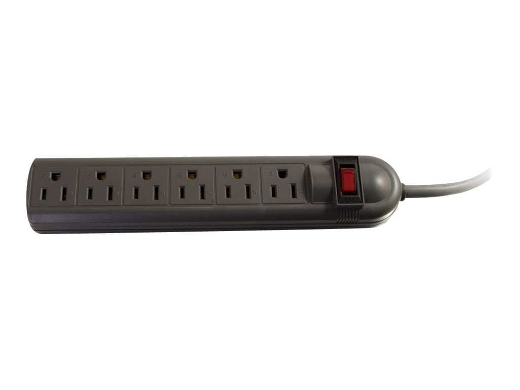 C2G 4ft 6 Outlet Power Strip with Surge Suppression