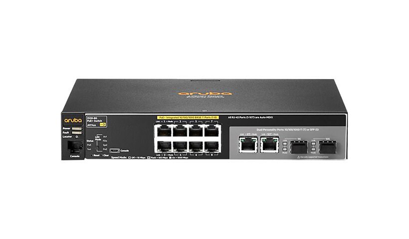 HPE Aruba 2530-8G-PoE+ - switch - 8 ports - managed - rack-mountable