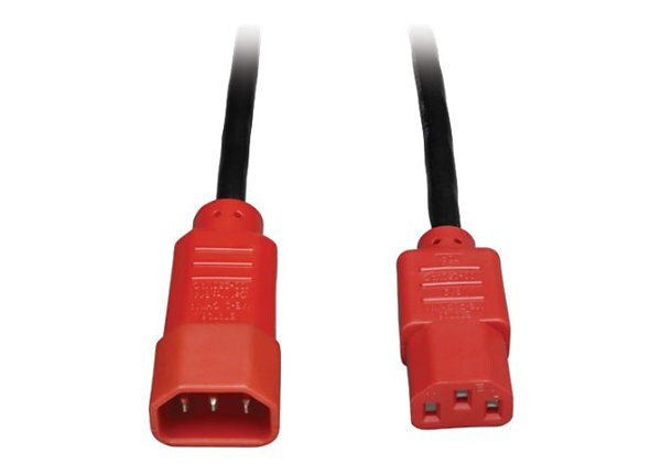 Tripp Lite 6ft Power Cord Extension Cable C14 to C13 Heavy Duty Red 15A 14AWG 6' - power cable - 1.8 m