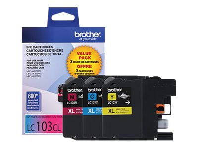 Brother LC103CL - 3-pack - High Yield - yellow, cyan, magenta - original - ink cartridge