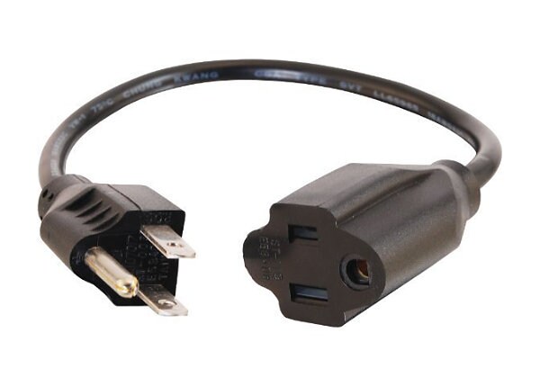 C2G 2ft 16 AWG Outlet Saver Power Extension Cord (NEMA 5-15P to NEMA 5-15R) - power extension cable - 61 cm