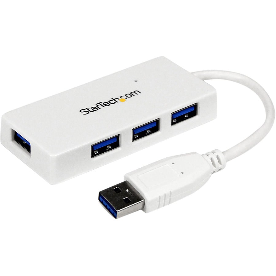 StarTech.com 4 Port USB 3.0 Hub - 5Gbps - Multi Port USB Hub w/ Built-in Ca