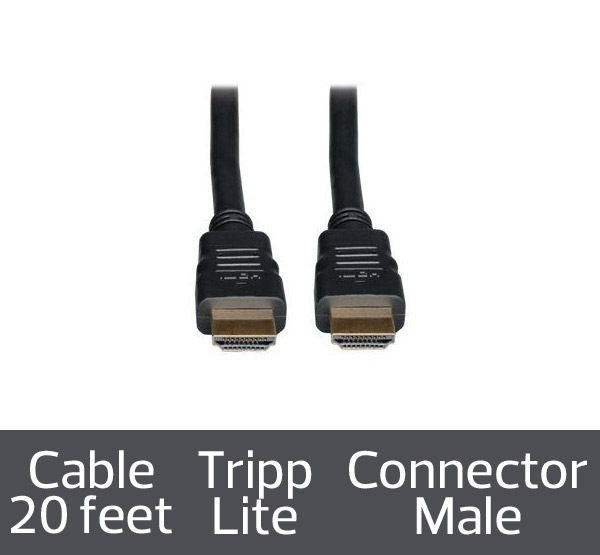 Thumbnail 2 of 2 for Eaton Tripp Lite Series High Speed HDMI Cable with Ethernet, UHD 4K, Digital Video with Audio (M/M), 20 ft. (6.09 m) -
