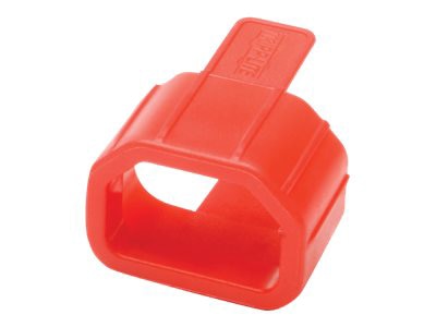 Thumbnail 2 of 3 for Eaton Tripp Lite Series PDU Plug Lock Connector C14 Power Cord to C13 Outlet Red 100pk - cable removal lock