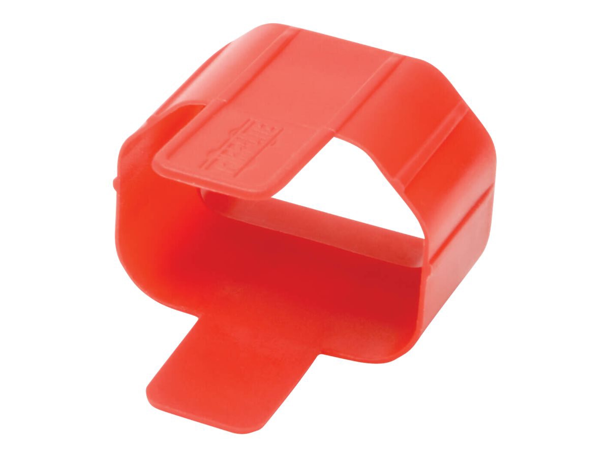 Thumbnail 3 of 3 for Eaton Tripp Lite Series PDU Plug Lock Connector C14 Power Cord to C13 Outlet Red 100pk - cable removal lock