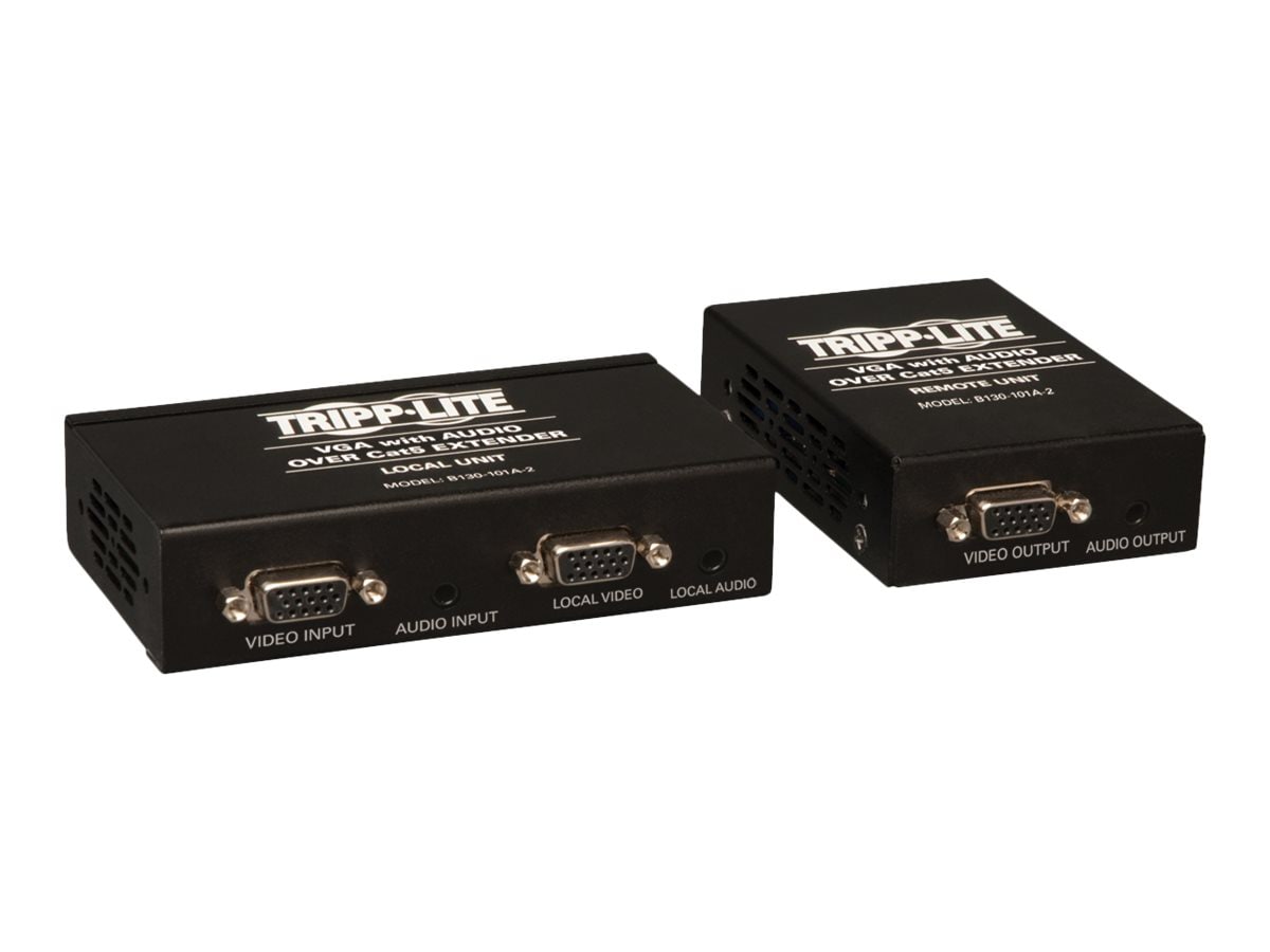 Tripp Lite VGA & Audio over Cat5/Cat6 Video Extender Kit Transmitter Receiver TAA GSA - video/audio extender - TAA
