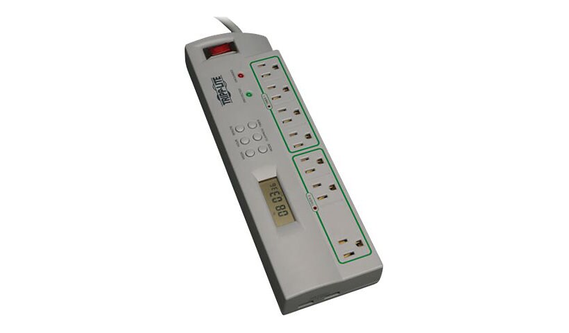 Tripp Lite Eco Surge Protector Green Timer Controlled 7 Outlet USB 8' Cord - surge protector - 1.875 kW