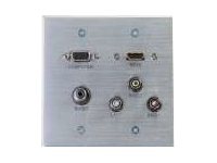 C2G HDMI, VGA, 3.5mm, Composite Video &amp; Stereo Audio Pass Through Wall Plate - mounting plate