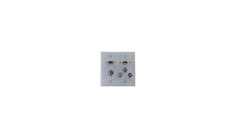 C2G HDMI, VGA, 3.5mm, Composite Video &amp; Stereo Audio Pass Through Wall Plate - mounting plate
