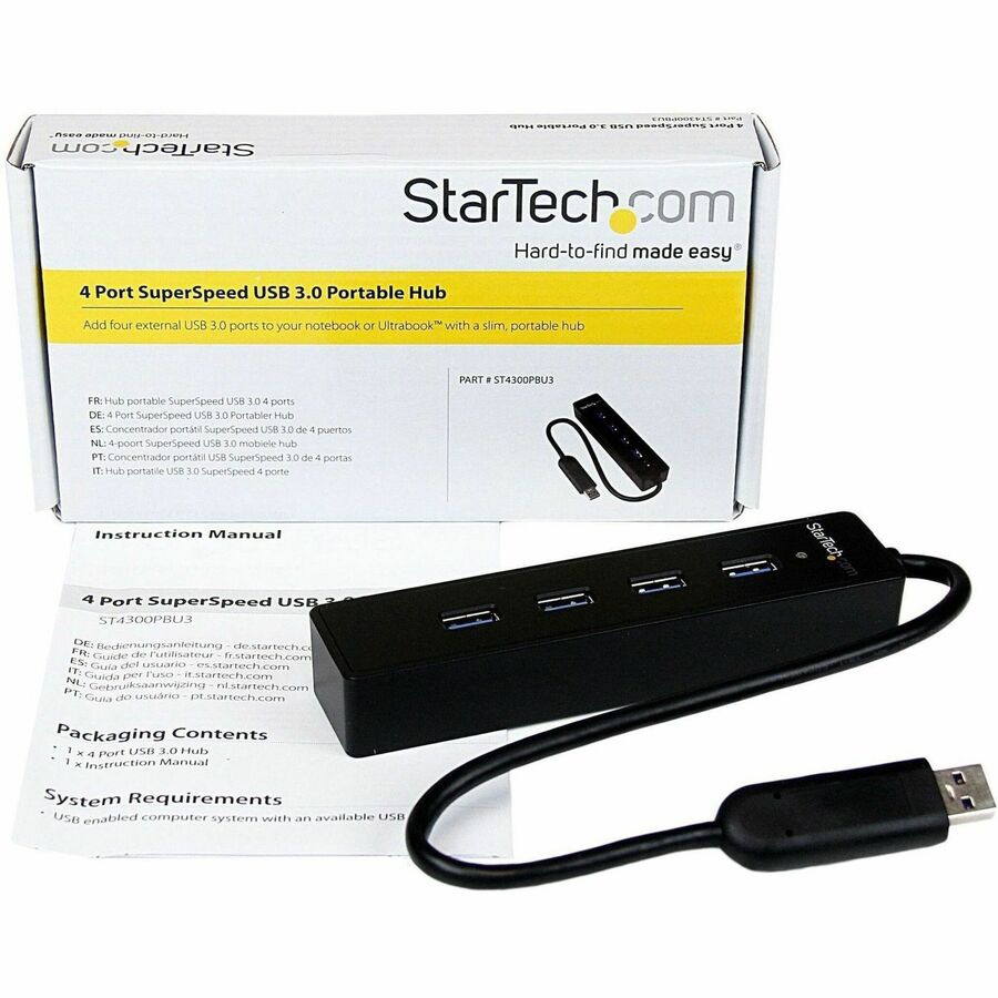Thumbnail 6 of 6 for StarTech.com 4-Port USB 3.0 Hub with Built-in Cable - SuperSpeed Laptop USB Hub - 5Gbps - Portable USB Splitter - Mini