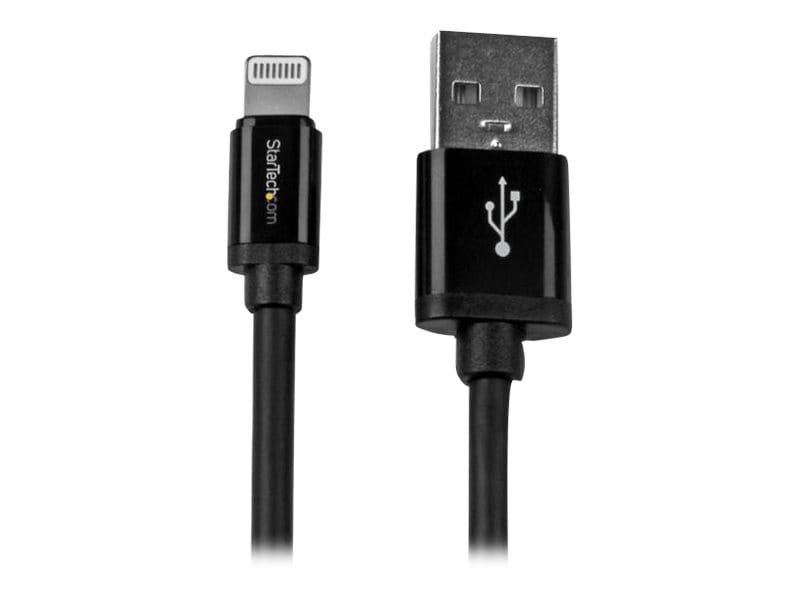 StarTech.com Long Black Apple 8-pin Lightning to USB Cable iPhone iPod iPad  - USBLT2MB - USB Cables 