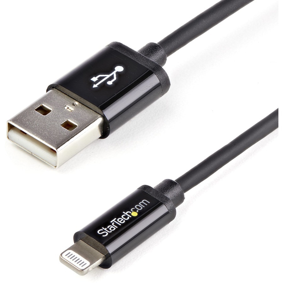 StarTech.com 1m (3ft) Black Apple 8-pin Lightning Connector to USB Cable fo