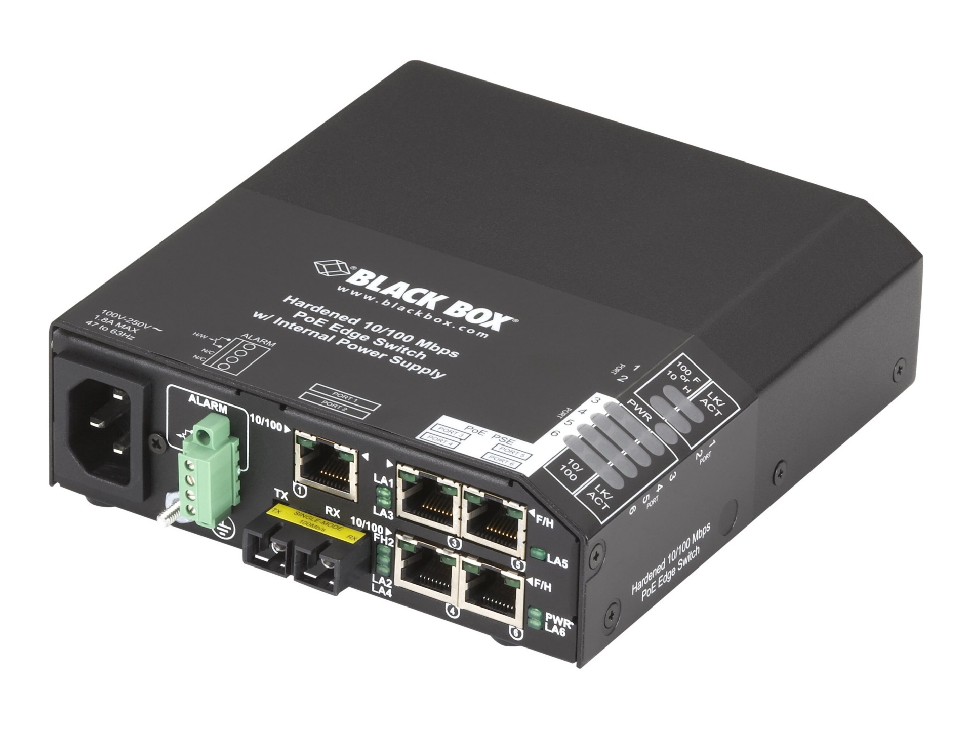 Black Box Hardened PoE PSE Switch - switch - 6 ports - TAA Compliant