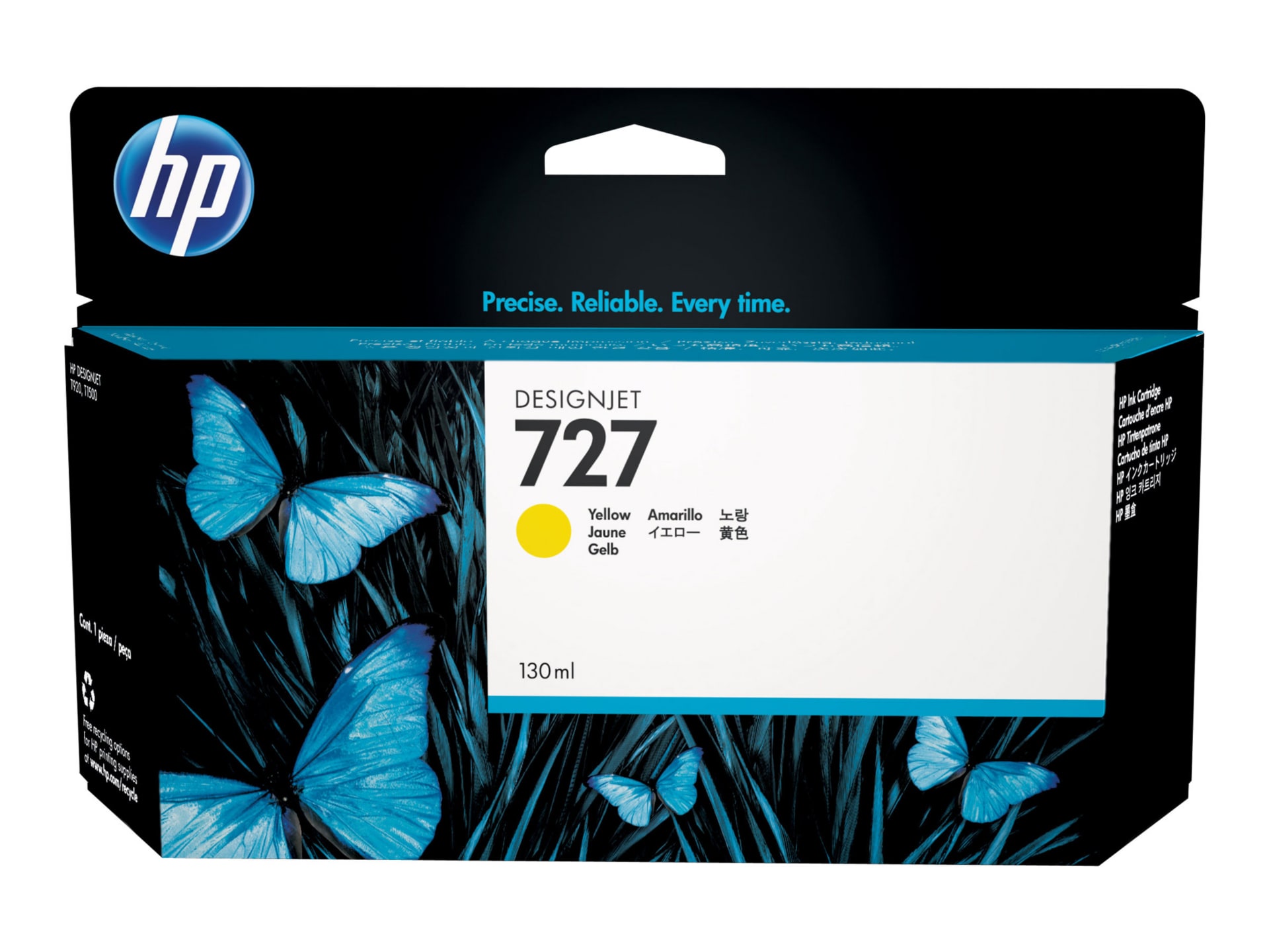 HP 727 (B3P21A) Original Standard Yield Inkjet Ink Cartridge - Single Pack - Yellow - 1 Each