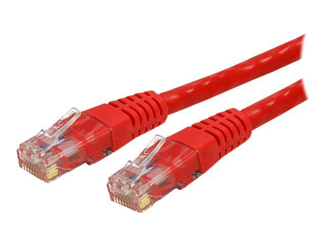 StarTech.com 1ft Red CAT6 Ethernet Cable - Molded CAT6 Patch Cord - PoE++ G