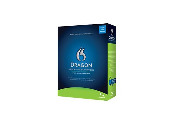 Dragon Medical Practice Edition 2 - box pack - 10 users - with PowerMic II