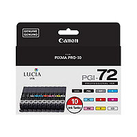 Canon PGI-72 10 Color Value Pack - 10-pack - gray, yellow, cyan, magenta, red, matte black, photo black, photo cyan,