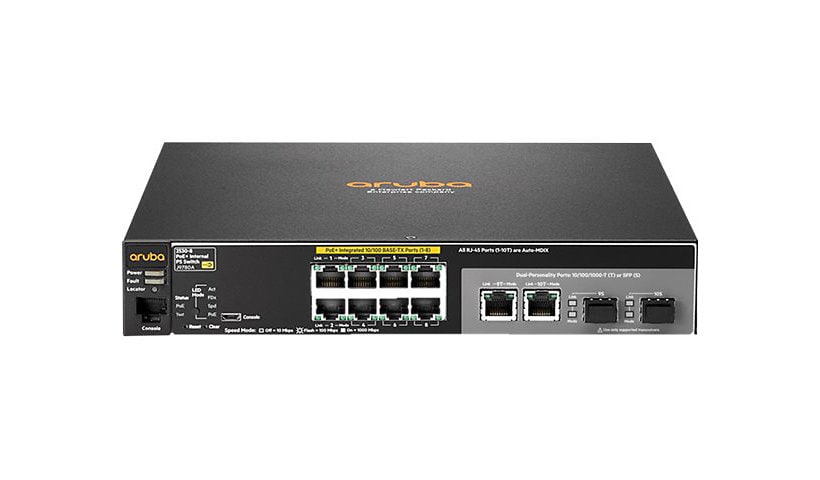 HPE Aruba 2530-8-PoE+ - switch - 8 ports - managed - rack-mountable